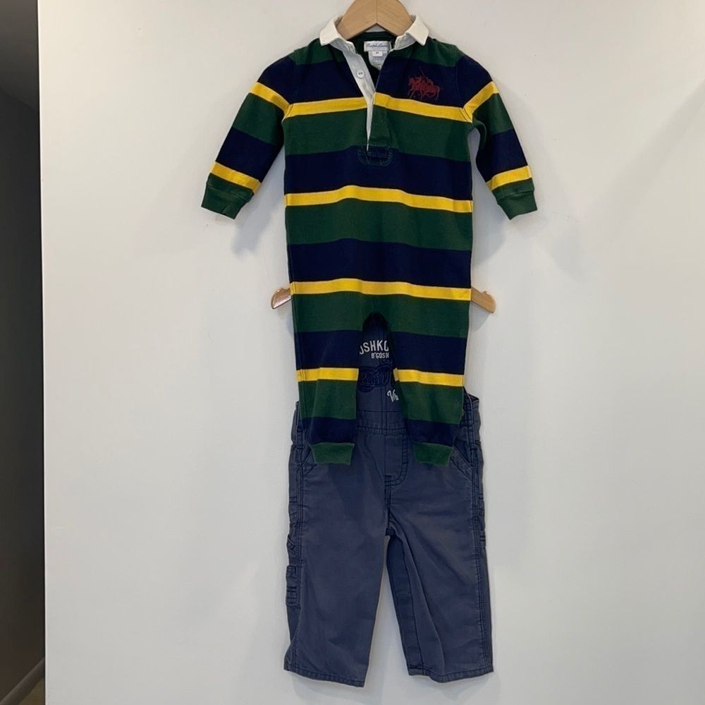 Ralph Lauren 1 Pc Outfit + OshKosh Overalls 9month